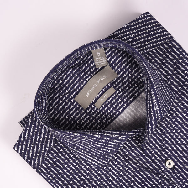 MK Navy Stripes Printed Shirt